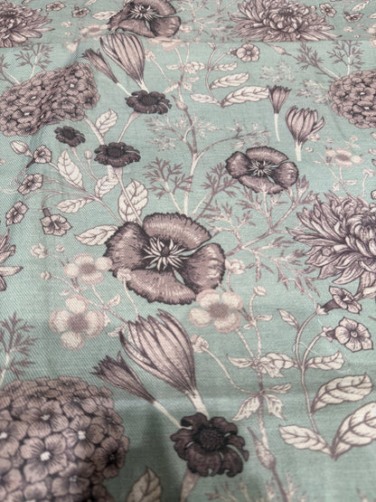 Twill digital print top with masleen bottom and mul twill dupatta