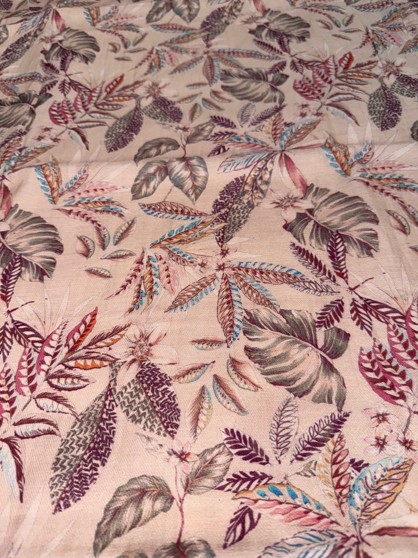 Twill digital print top with masleen bottom and mul twill dupatta