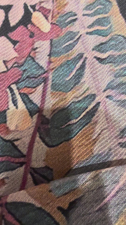 Twill digital print top with masleen bottom and mul twill dupatta